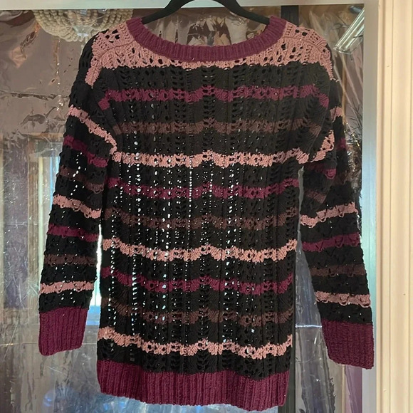 lularoe long sleeve open knit multicolored sweater size small, Excellent Cond - Picture 2 of 4
